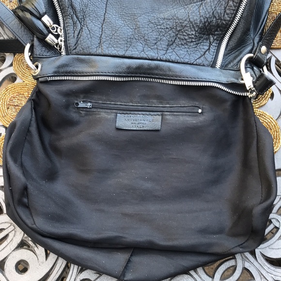 LAVORAZIONE Artigianale Italian Leather Crossbody Motorcycle Purse Fringe Zipper - Picture 9 of 13